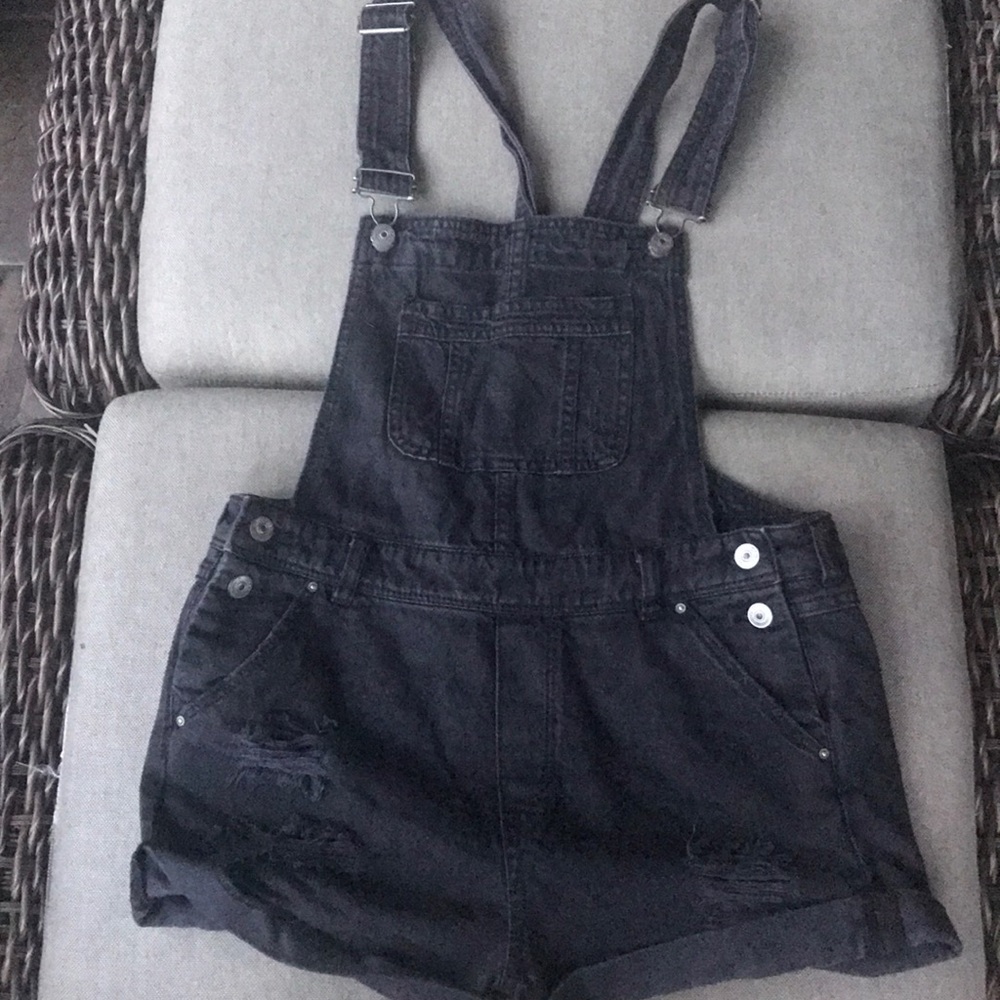 Black short overalls